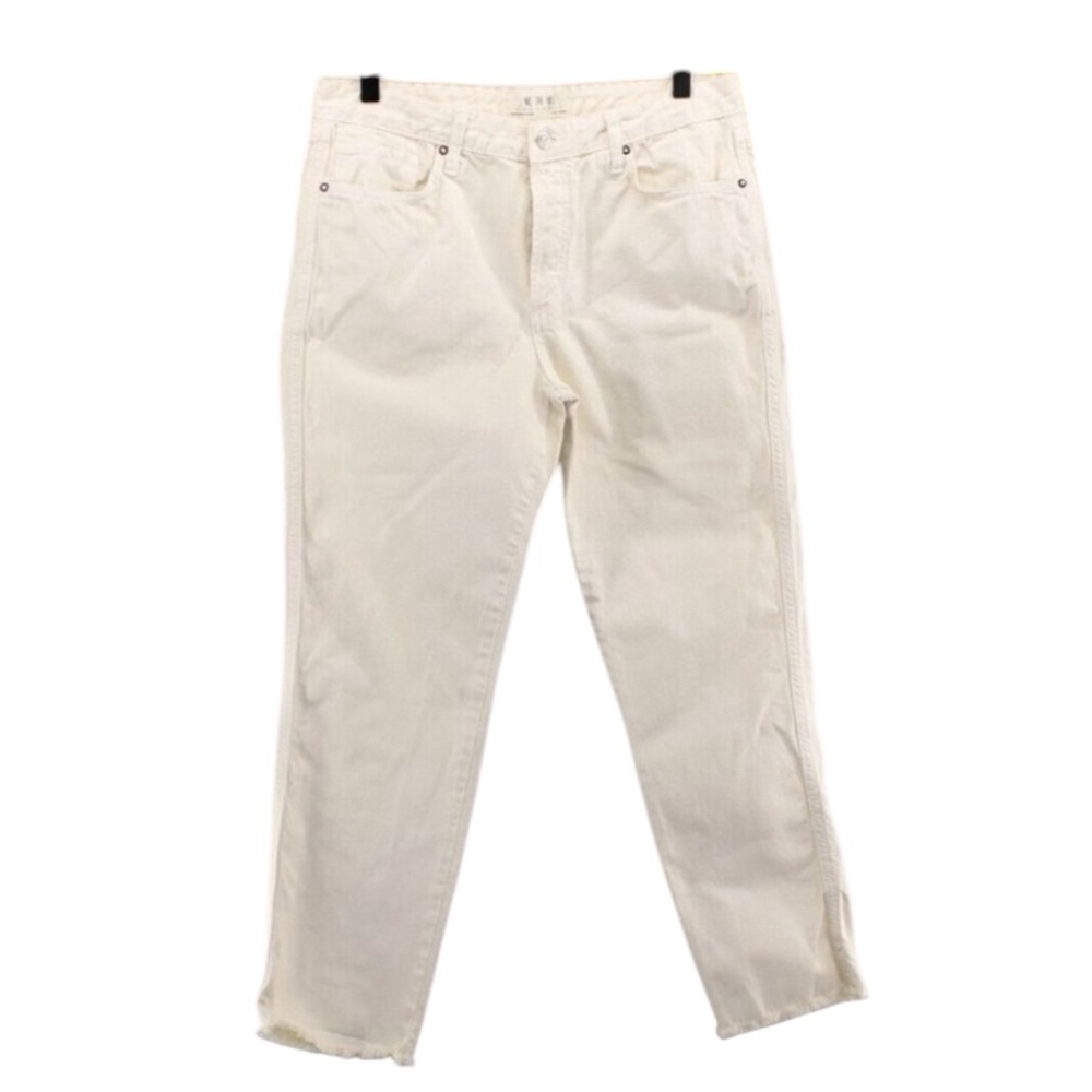 WE THE FREE Cream Boyfriend Jeans Button Fly Raw Hem Size 29 -- SUMMER STAPLE!!! - Picture 2 of 11